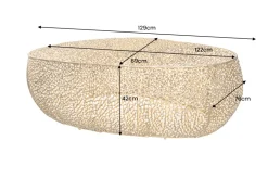 Filigraner Design Couchtisch ABSTRACT LEAF 130cm gold Handarbeit