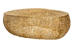 Filigraner Design Couchtisch ABSTRACT LEAF 130cm gold Handarbeit