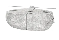 Filigraner Design Couchtisch ABSTRACT LEAF 130cm silber Handarbeit
