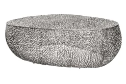 Filigraner Design Couchtisch ABSTRACT LEAF 130cm silber Handarbeit