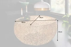 Filigraner Design Couchtisch ABSTRACT LEAF 80cm gold Handarbeit