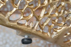 Filigraner Design Couchtisch ABSTRACT LEAF 80cm gold Handarbeit