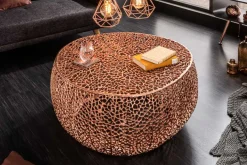 Filigraner Design Couchtisch ABSTRACT LEAF 80cm kupfer Handarbeit