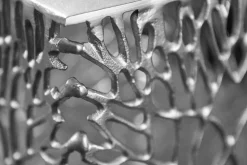 Filigranes Beistelltisch 2er Set ABSTRACT LEAF 45cm silber Handarbeit