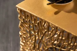Filigranes Beistelltisch 2er Set ABSTRACT LEAF 45cm gold Handarbeit