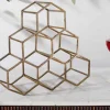 Filigranes Design Weinregal HONEYCOMB 35cm gold Metall Handarbeit