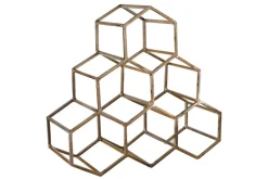 Filigranes Design Weinregal HONEYCOMB 35cm gold Metall Handarbeit
