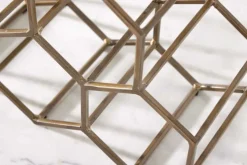 Filigranes Design Weinregal HONEYCOMB 35cm gold Metall Handarbeit