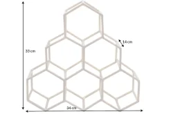 Filigranes Design Weinregal HONEYCOMB 35cm gold Metall Handarbeit