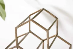 Filigranes Design Weinregal HONEYCOMB 35cm gold Metall Handarbeit