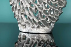 Filigranes Vasen 2er Set ABSTRACT LEAF 40cm silber Metall Handarbeit Blumenvase