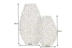 Filigranes Vasen 2er Set ABSTRACT LEAF 40cm silber Metall Handarbeit Blumenvase