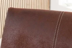 Freischwinger Stuhl SAMSON dark coffee mit Armlehne und Edelstahlrahmen