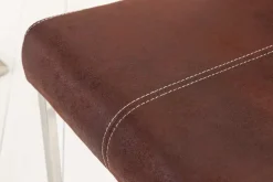 Freischwinger Stuhl SAMSON dark coffee Edelstahlrahmen mit Komfortgriff