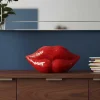 Glamouröse Deko-Figur DISCO LIP 30cm rot Glas-Mosaik-Design handmade