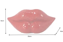 Glamouröse Deko-Figur DISCO LIP 30cm rot Glas-Mosaik-Design handmade
