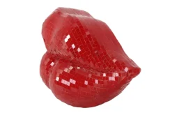 Glamouröse Deko-Figur DISCO LIP 30cm rot Glas-Mosaik-Design handmade