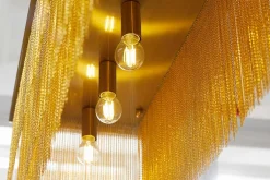 Glamouröse Hängelampe ROYAL 80cm messing gold Metall Ketten-Design Hängeleuchte