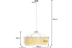 Glamouröse Hängelampe ROYAL 80cm messing gold Metall Ketten-Design Hängeleuchte