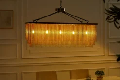 Glamouröse Hängelampe ROYAL 80cm messing gold Metall Ketten-Design Hängeleuchte