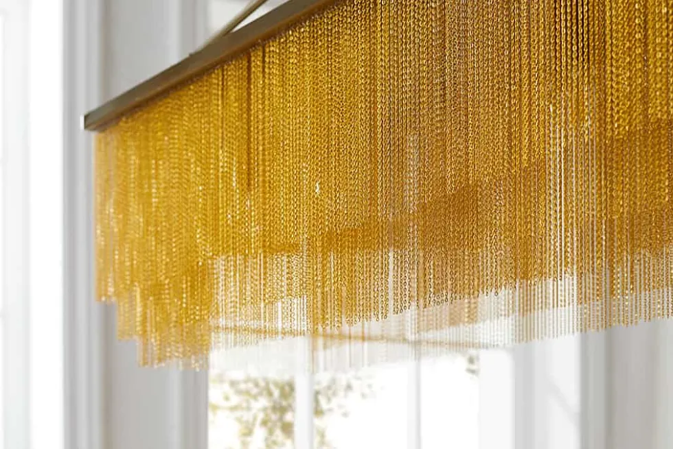 Glamouröse Hängelampe ROYAL 80cm messing gold Metall Ketten-Design Hängeleuchte