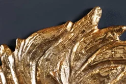 Goldene Wanddeko WILDLIFE LION 35cm gold Metall Löwenkopf-Skulptur handmade