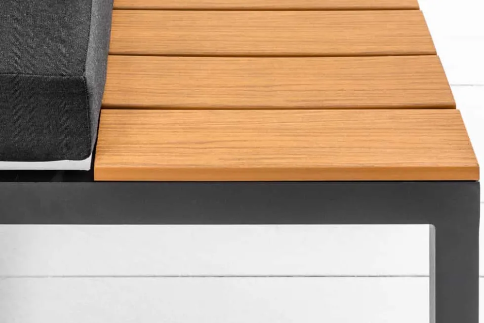 Große Garten Sitzgruppe MIAMI LOUNGE 240cm anthrazit Aluminium wetterfest Outdoor inkl. Kissen