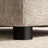 Großer Hocker SOHO 100cm beige Chenillestoff Polsterhocker mit Wellenunterfederung