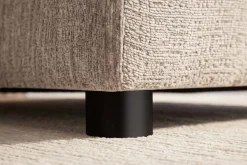Großer Hocker SOHO 100cm beige Chenillestoff Polsterhocker mit Wellenunterfederung