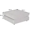 Großer Hocker SOHO 100cm grau Chenillestoff Polsterhocker mit Wellenunterfederung