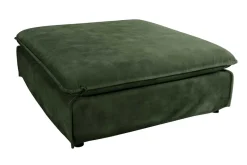Großer Hussenhocker HEAVEN 100cm dunkelgrün Samt Landhausstil Sofahocker waschbarer Bezug