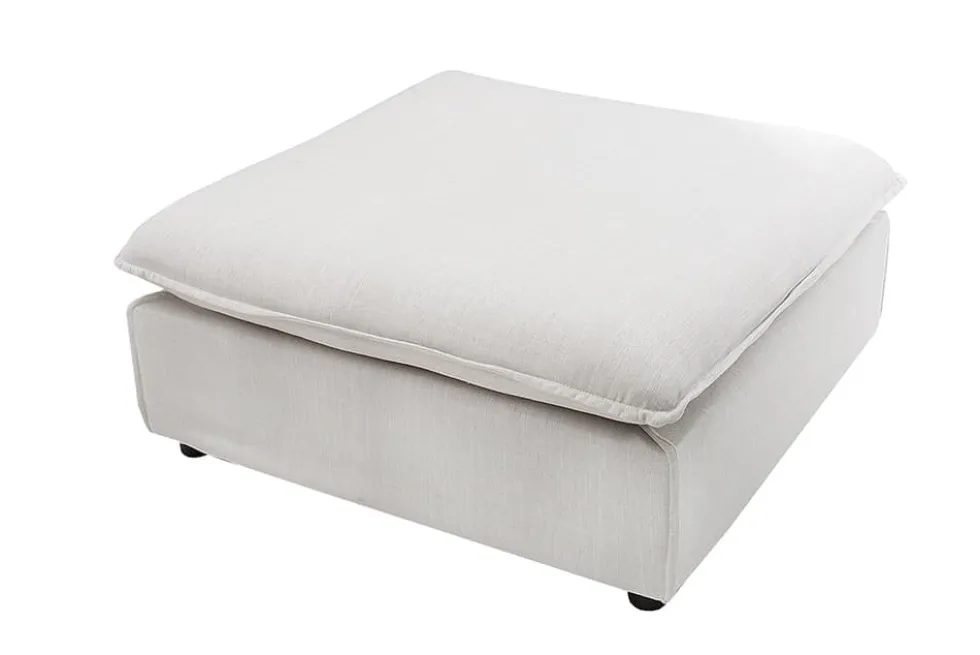 Großer Hussenhocker HEAVEN 100cm natur Leinenstoff
