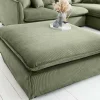 Großer Sitzhocker HEAVEN 100cm grün Cord Sofahocker abnehmbarer Bezug