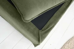 Großer Sitzhocker HEAVEN 100cm grün Cord Sofahocker abnehmbarer Bezug