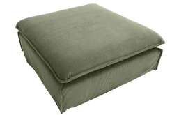 Großer Sitzhocker HEAVEN 100cm grün Cord Sofahocker abnehmbarer Bezug