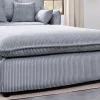 Großer Sitzhocker HEAVEN 100cm hellgrau Cord Federkern Sofahocker abnehmbarer Bezug