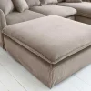 Großer Sitzhocker HEAVEN 100cm greige Cord Sofahocker abnehmbarer Bezug