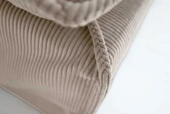 Großer Sitzhocker HEAVEN 100cm greige Cord Sofahocker abnehmbarer Bezug