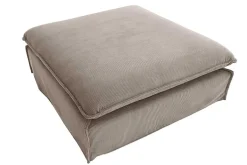 Großer Sitzhocker HEAVEN 100cm greige Cord Sofahocker abnehmbarer Bezug