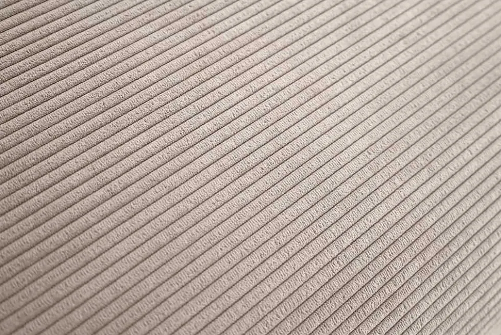 Großer Sitzhocker HEAVEN 100cm greige Cord Sofahocker abnehmbarer Bezug