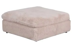 Großer Sitzhocker YETI 100cm beige sand Shaggy-Stoff langfloriger Plüsch Sofahocker
