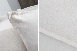 Großes Ecksofa HEAVEN 255cm natur beige Leinenstoff Federkern inkl. Kissen