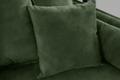 Großes 3-Sitzer Sofa HEAVEN 200cm dunkelgrün Samt Federkern waschbarer Bezug Hussensofa Couch