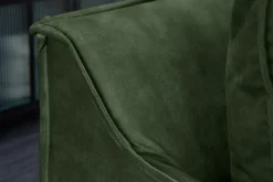 Großes 3-Sitzer Sofa HEAVEN 200cm dunkelgrün Samt Federkern waschbarer Bezug Hussensofa Couch
