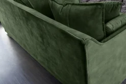 Großes 3-Sitzer Sofa HEAVEN 200cm dunkelgrün Samt Federkern waschbarer Bezug Hussensofa Couch
