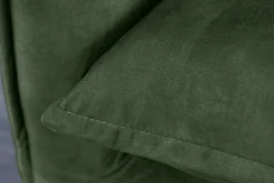 Großes 3-Sitzer Sofa HEAVEN 200cm dunkelgrün Samt Federkern waschbarer Bezug Hussensofa Couch