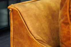 Großes 3-Sitzer Sofa HEAVEN 200cm senfgelb Samt Federkern waschbarer Bezug Hussensofa Couch