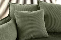 Großes 3-Sitzer Sofa HEAVEN 200cm grün Cord Federkern Hussensofa