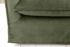Großes 3-Sitzer Sofa HEAVEN 200cm grün Cord Federkern Hussensofa