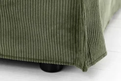 Großes 3-Sitzer Sofa HEAVEN 200cm grün Cord Federkern Hussensofa